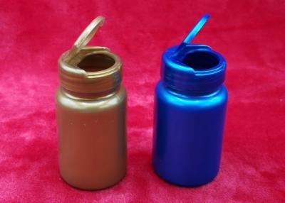China 100ml botellas plásticas redondas azules, tirón - el casquillo superior coloreó las botellas de píldora en venta