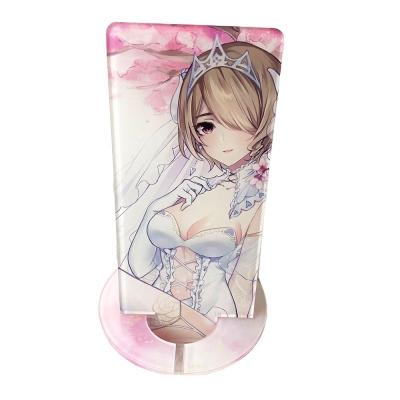 China Fine Workmanship Acrylic Cell Phone Stand 4 Color Printed Anime Design for sale