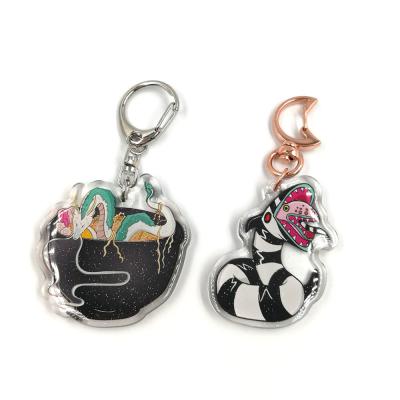 China Personalized Custom Double-Sided Printing Clear Acrylic Anime Charm Keychain for sale