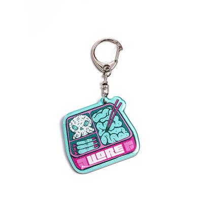 China Custom Personalized Eco-friendly Plastic Single Epoxy with Glitter Acrylic Charms Non-Clear Keychain for sale