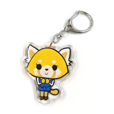 China Custom Clear Printed Double Glitter Epoxy Resin Acrylic Charms Keychain for Gift with Star Clasp for sale
