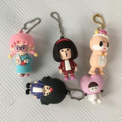 China OEM ODM Soft PVC 3D Cartoon Character Charms Sparkle Printing Ornament Gifts for sale