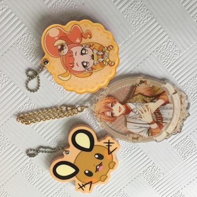 China Custom design printed double sided epoxy acrylic keychain small mini resin charms for phone pendant for sale