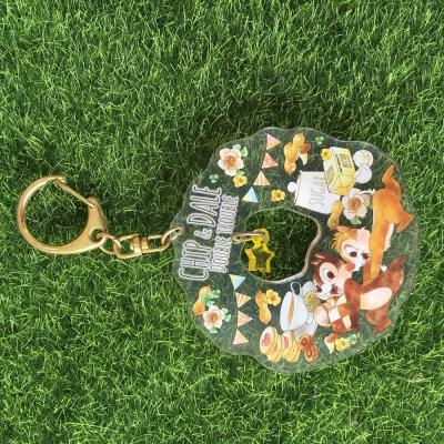 China OEM ODM Anime Acrylic Keychain Die Cut With Glitter Hologram for sale