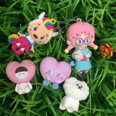 China Offset Printing Pvc Figures Anime Design 3D Cute Car Key Holder 20mm-99mm for sale