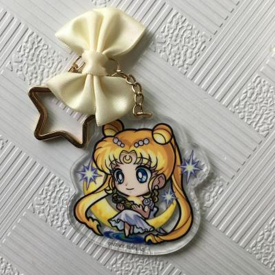China Eco Friendly Anime Acrylic Keychain Promotional Plastic Keyrings UV Offset Printing for sale