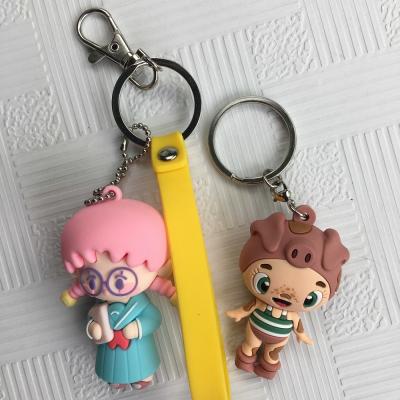 China Fadeless Custom Pvc Figure Key Chain Doll Exquisite Workmanship for sale