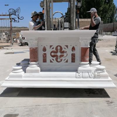 China BLVE Marble Church Altar Table Natural Stone Religious Home Praying Table Handcarved Modern Design en venta