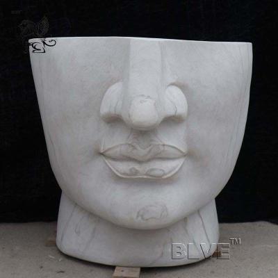 China Natural Stone Granite Marble Human Face Chair Handcarved Park Garden Decoration Creative Abstract Art Modern for sale