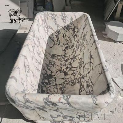 China Calacatta White Marble Bathroom Bath Tub Italian Natural Stone Freestanding Bathtub Classical Modern en venta