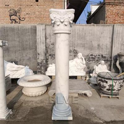 China White Marble Roman Columns Natural Stone Carved Pillars ome Decoration House Building Large for sale