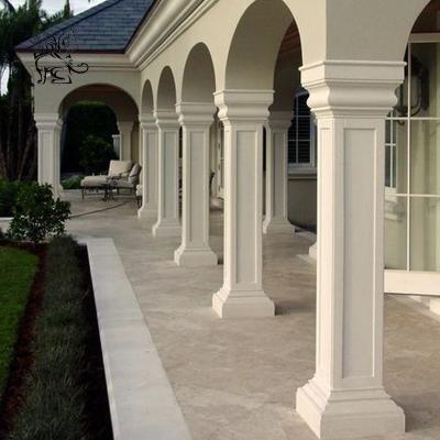 China White Marble Doric Order Square Column Stone Roman Pillar European Style House Pillars Modern Building Design for sale