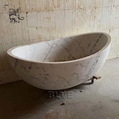 Китай Рука ванны белого камня ванны водоворота Bathroom песчаника мраморного твердого естественного Freestanding овальная высекла продается