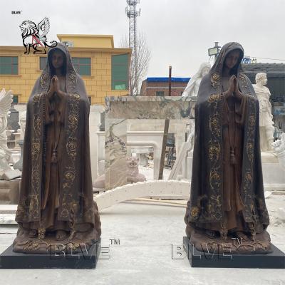 China Saint Mary Fatima Bronze Statue Life Size Sculpture St Virgin Mary Statues Religious Church Decoration for sale