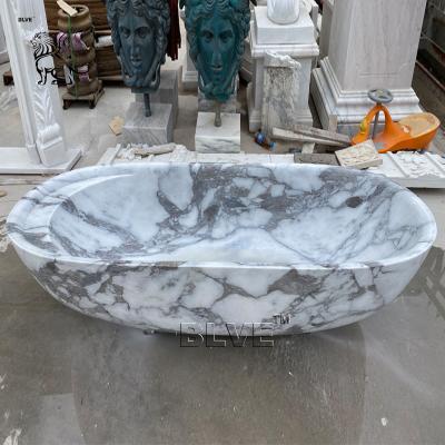 China Diseño moderno del cuarto de baño de la bañera de baño de la tina del estilo europeo único de piedra natural de mármol blanco del modelo en venta