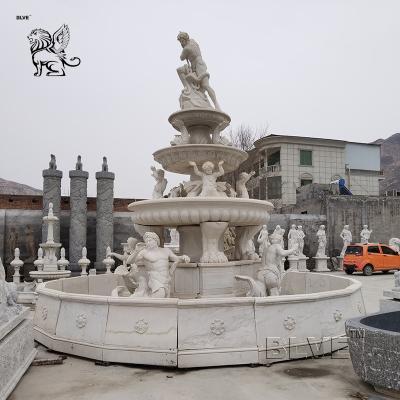 China Piedra al aire libre de la fuente de agua de Neptuno de Poseidon de la fuente de mármol blanca del jardín que talla la figura griega mercancías del punto grandes en venta