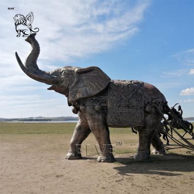China Estatuas de elefantes gigantes de bronce Escultura de cobre Animales de metal grandes Decoración antigua al aire libre en venta