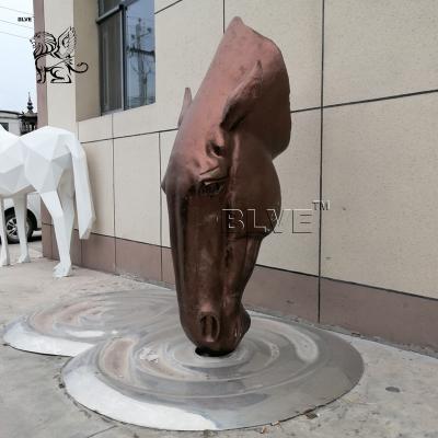 China Bronze Horse Heads Statue Sculpture Brass Metal Animal Bust Garden Decorative Outdoor Large en venta