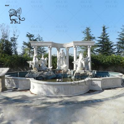 China Outdoor Marble Trevi Fountain Oceanus Statues amous Greek God Poseidon Fountains Garden Decoration Large en venta
