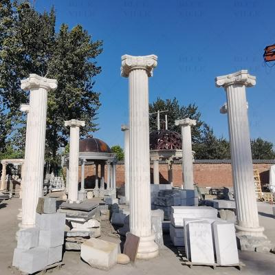 China Natural Stone Marble Roman Columns White House Simple Pillar Desig Building Decorative for sale