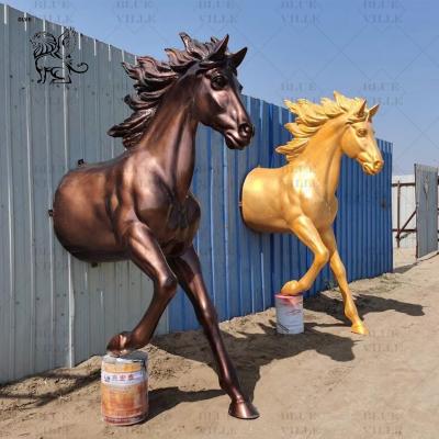 Китай Running Bronze Horse Statue Bust Wall Sculpture Metal Abstract Life Size Creative Modern Art Customized продается