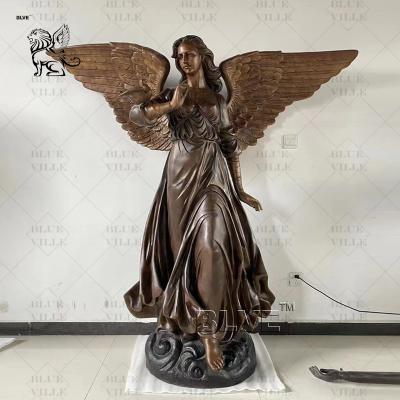 China Bronze Life Size Angel Statues Metal Winged Woman Figure Brass Sculpture Casting Garden Decoration Outdoor for sale