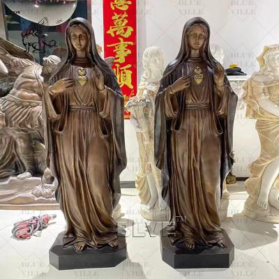 Китай Life Size Virgin Mary Bronze Statue Sculpture Religious Statues Catholic Christian Metal Classic Spot Goods продается