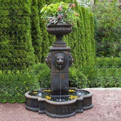 China Bronze Garden Flowerpot Fountain Brass Metal Lion Head Water Fountain ome Decoration Large Outdoor for sale
