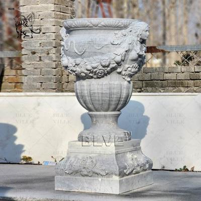 China Natural Granite Marble Garden Flowerpot Classic Western Style Large Vase Hand Carved Decorative Outdoor en venta