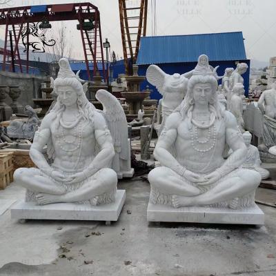 China Marble Lord Shiva Statues Sculpture Life Size Hindu God Statue Indian Religious Outdoor Handcarved Large en venta
