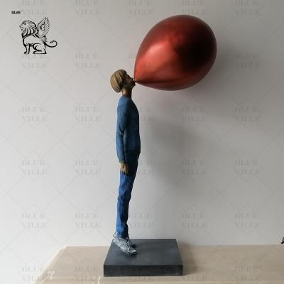 Китай Bronze Blowing Balloon Boy Statue Metal Art Table Sculpture Craft Gifts Home Decoration European Style продается