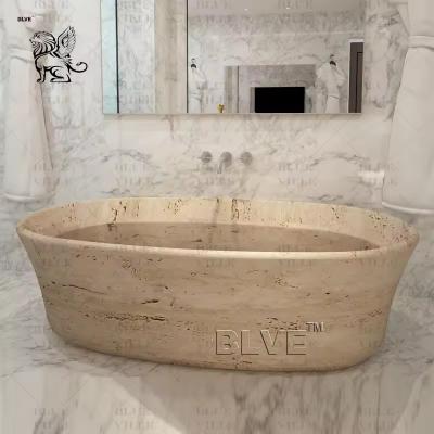 China Elegante bañera de madera de mármol de textura de superficie sólida de piedra natural de granito bañera de pie libre en venta