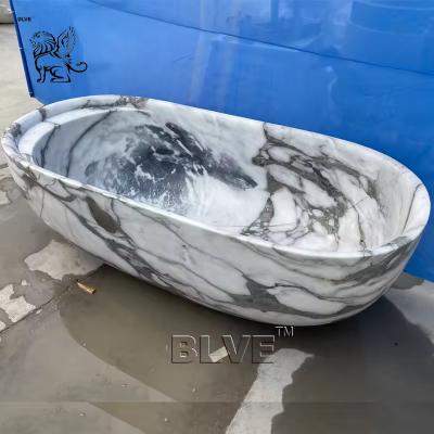 China Marble Bath Tube Natural Stone Carving Tube Solid Surface Free Standing Elegant Bathtub Custom for sale
