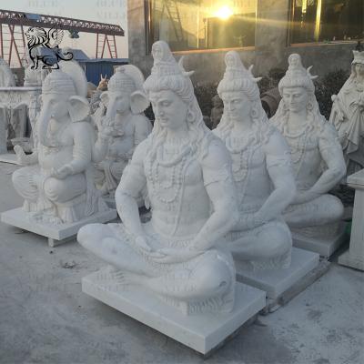 China Marble Lord Shiva Statues Sculpture Life Size Hindu God Statue Indian Religious Outdoor Handcarved Large en venta