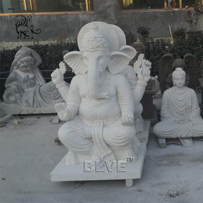 China Marble Lord Ganesh Statue Sculpture Hindu Gods Home Decor Life Size Indian Religious Hand Carved en venta