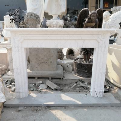 China White Marble Fireplace Mantel Italian Stone Fireplace Surround Italian Stone Fireplace Surround Home Decoration for sale
