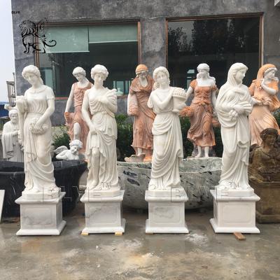 China Four Seasons Marble Statues Life Size Greek Goddess Stone Garden Sculpture for sale