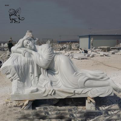 Китай Мраморного в натуральную величину дамы Скульптуры Сада Орнамента Рук-Высекать красоты белое продается