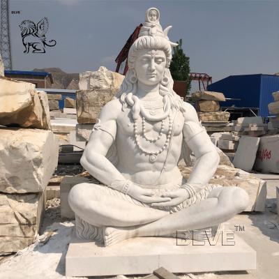 China Lord Shiva Marble Statue Garden Buddha Statues Large Hindu God Religious Sculpture for sale