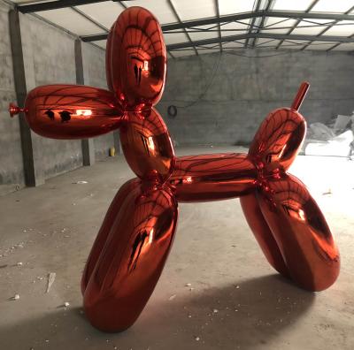 China Stainless Steel Balloon Dog Statue Jeff Koons Modern Red mirror polished Garden Ornaments for sale
