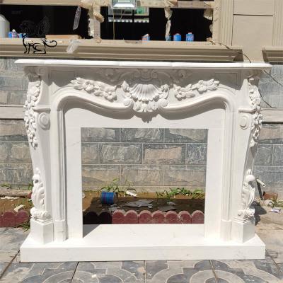 China Marble Fireplace Louise XIV French Surround Freestanding Fireproof Stone Carving for sale