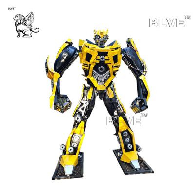 China Large Iron Bumblebee Statue Metal Welded Transformers Sculpture for sale