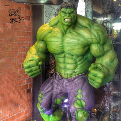 China Marvel Superhero Fiberglass Hulk Statue Life Size Resin Sculpture for sale