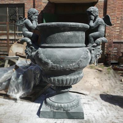 Китай Статуя ангела металла плантаторов урн литого железа цветочного горшка сада большая продается