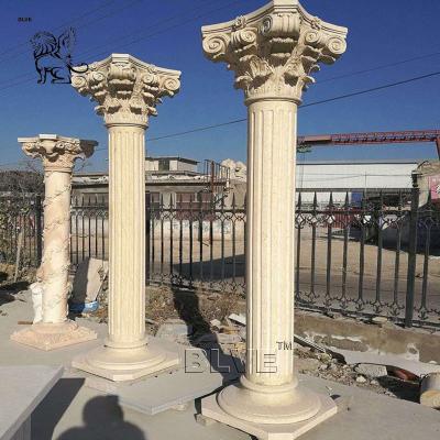China Marble Roman Column Garden Pillar Building Decorative Natural Stone Handcarved for sale