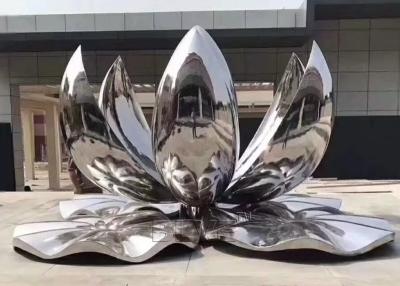China Stainless Steel Flower Sculpture Lotus Large Garden Decoration Art Metal Modern for sale