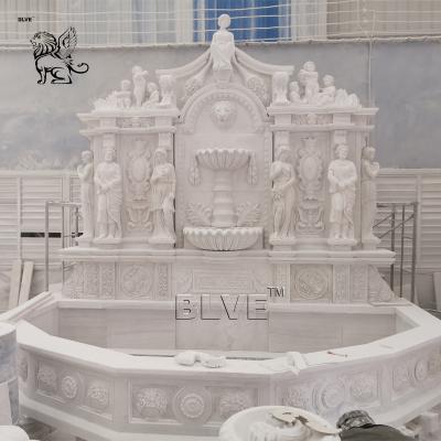 China Large Marble Wall Fountain Garden Lady Water Fountains Outdoor Decorative for sale