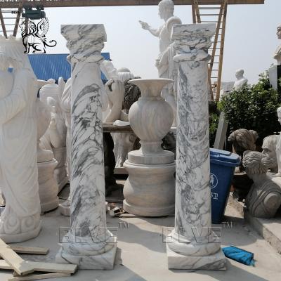 China Roman Column Marble Pillars Natural Stone Handcarved Garden Decoration for sale