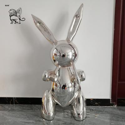China Rabbit Stainless Steel Sculpture Jeff Koons Abstract Balloon Metal Sculptures Modern Art Home Decorative for sale