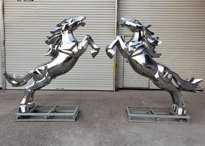 China Stainless Steel Horse Sculpture Life Size Animal Modern Art Metal Garden Decoration for sale